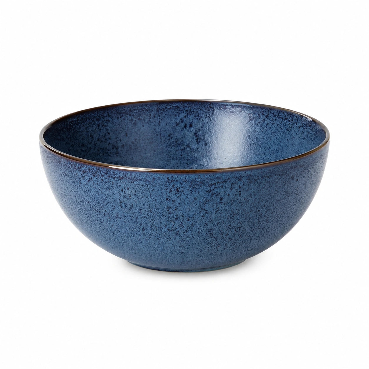 Ciotola 20 cm in ceramica blu smaltata - stile rustico per servire