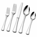 Set di posate 5 pezzi in acciaio inox argento 20 cm per tavola stile classico