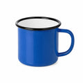 Tazza smaltata 8 cm blu in acciaio per bevande calde stile retrò